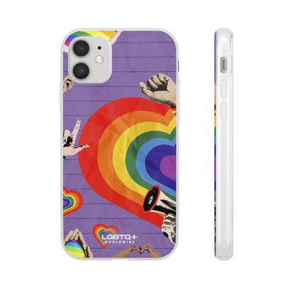 LGBTQWorldwide - ,,REGENBOGEN HERZ" Flexible Handyhülle Accessories, Case, iPhone, iPhone Cases, Phone accessory, Phone Cases, Samsung Cases, silikon, Valentine's Day promotion lgbtq Bekleidung Accessoires unisex Zubehör