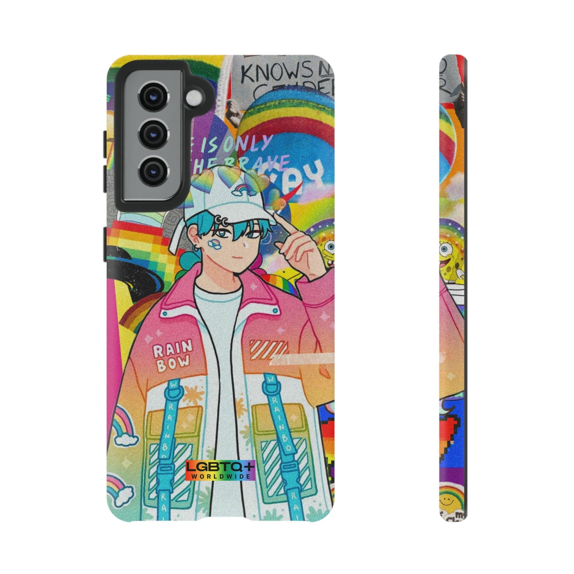 LGBTQWorldwide - ,,REGENBOGEN JUNGE" Doppelgehäuse Handyhülle Accessories, Glossy, iPhone Cases, Matte, Phone accessory, Phone Cases, Samsung Cases, Thermo, Valentine's Day Picks lgbtq Bekleidung Accessoires unisex Zubehör