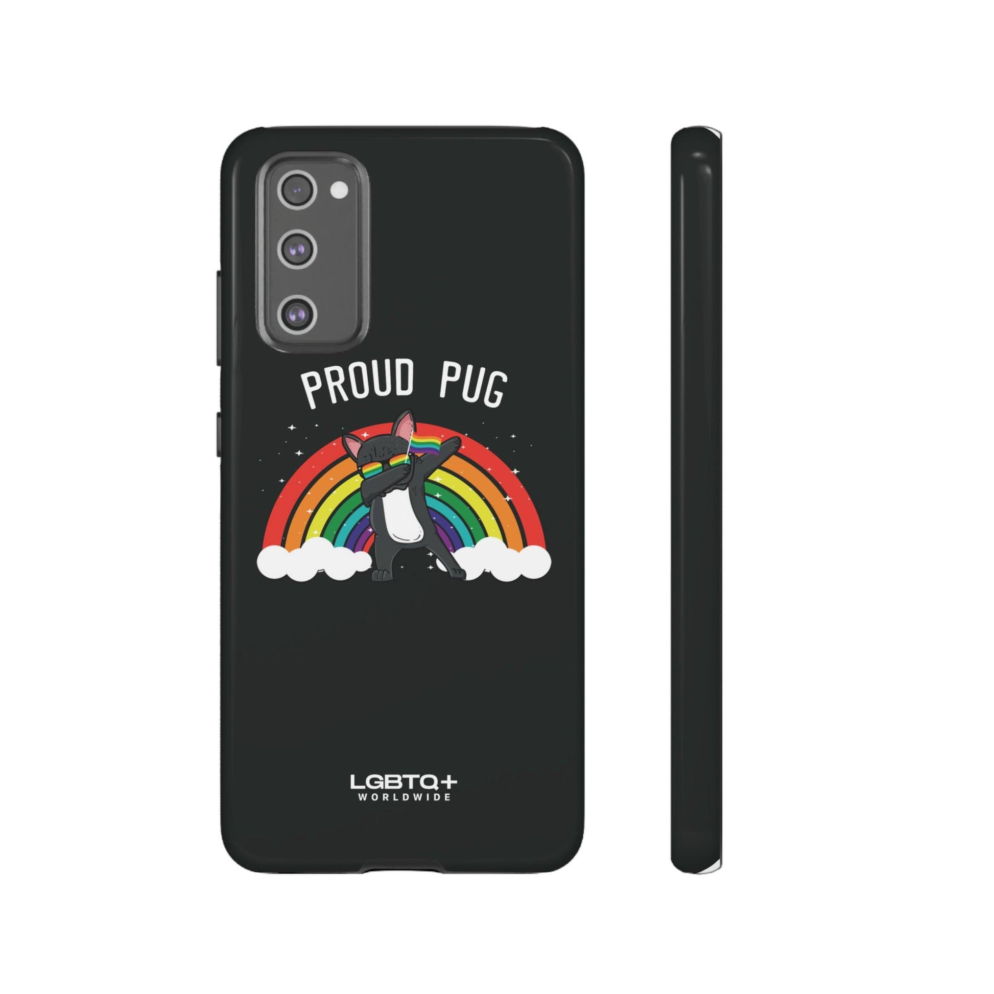 LGBTQWorldwide - ,,PROUD PUG" Doppelgehäuse Handyhülle Accessories, Glossy, iPhone Cases, Matte, Phone accessory, Phone Cases, Samsung Cases, Thermo, Valentine's Day Picks lgbtq Bekleidung Accessoires unisex Zubehör