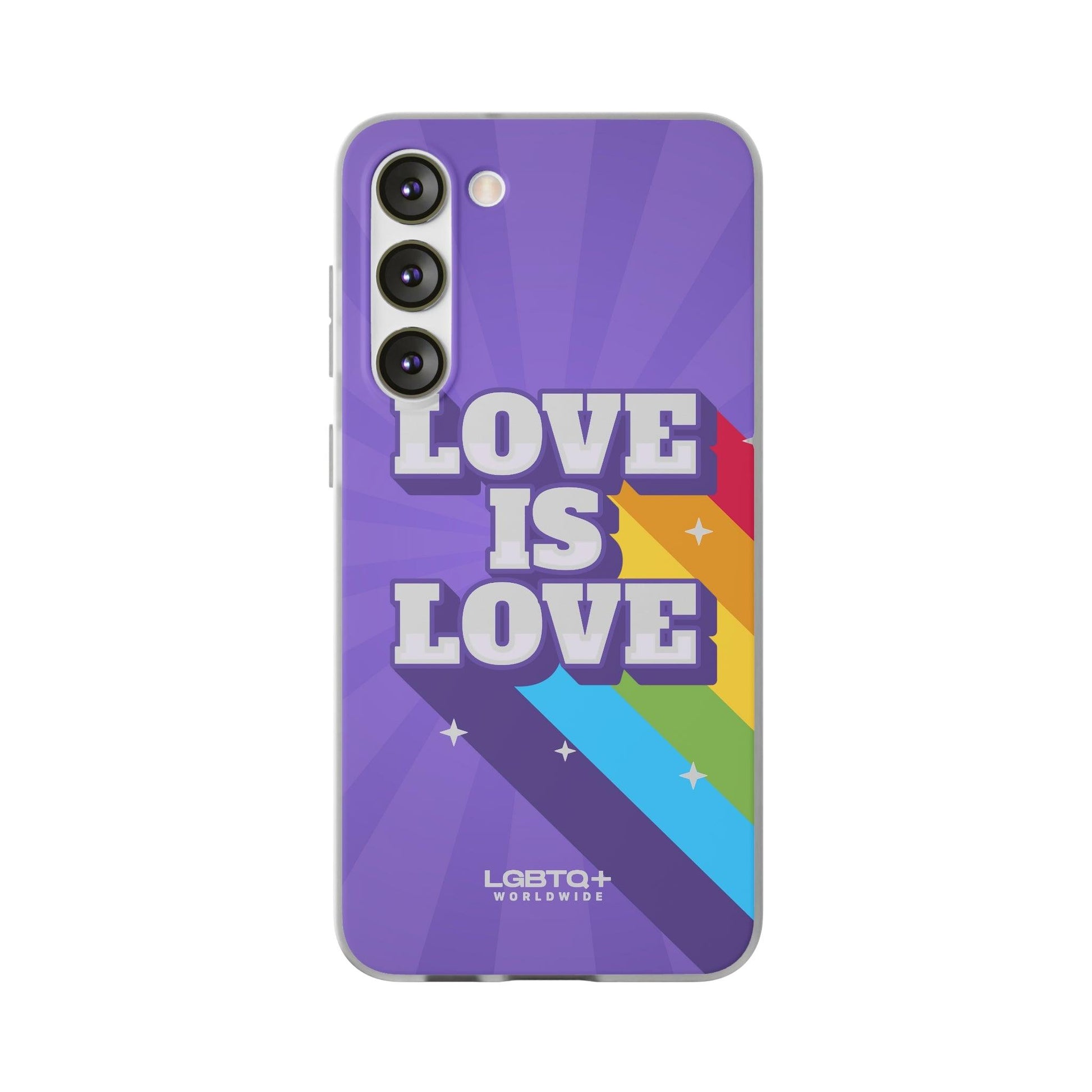 LGBTQWorldwide - ,,LOVE IS LOVE" Flexible Handyhülle Accessories, Case, iPhone, iPhone Cases, Phone accessory, Phone Cases, Samsung Cases, silikon, Valentine's Day promotion lgbtq Bekleidung Accessoires unisex Zubehör