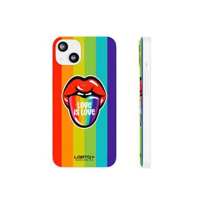 LGBTQWorldwide - ,,LIEBES ZUNGE" Flexible Handyhülle Accessories, Case, iPhone, iPhone Cases, Phone accessory, Phone Cases, Samsung Cases, silikon, Valentine's Day promotion lgbtq Bekleidung Accessoires unisex Zubehör