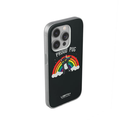 LGBTQWorldwide - ,,PROUD PUG" Flexible Handyhülle Accessories, Case, iPhone, iPhone Cases, Phone accessory, Phone Cases, Samsung Cases, silikon, Valentine's Day promotion lgbtq Bekleidung Accessoires unisex Zubehör