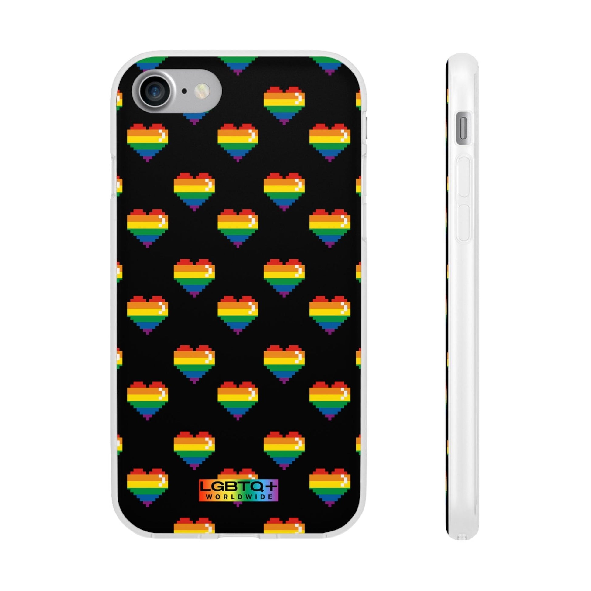 LGBTQWorldwide - ,,RETRO HERZ" Flexible Handyhülle Accessories, Case, iPhone, iPhone Cases, Phone accessory, Phone Cases, Samsung Cases, silikon, Valentine's Day promotion lgbtq Bekleidung Accessoires unisex Zubehör