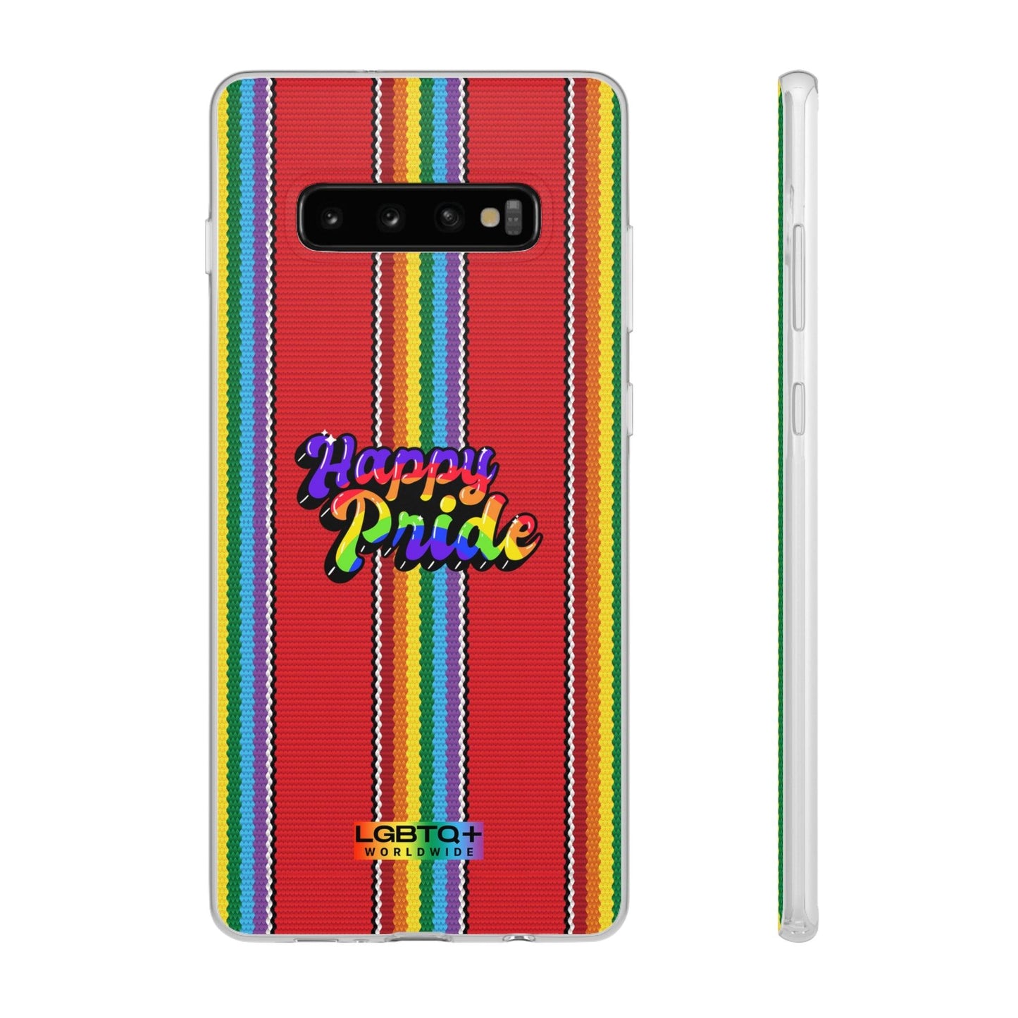 LGBTQWorldwide - ,,HAPPY PRIDE" Flexible Handyhülle Accessories, Case, iPhone, iPhone Cases, Phone accessory, Phone Cases, Samsung Cases, silikon, Valentine's Day promotion lgbtq Bekleidung Accessoires unisex Zubehör