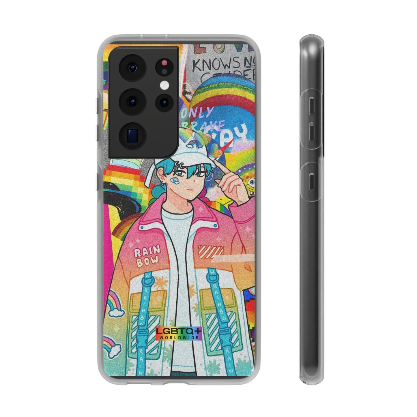 LGBTQWorldwide - ,,REGENBOGEN JUNGE" Flexible Handyhülle Accessories, Case, iPhone, iPhone Cases, Phone accessory, Phone Cases, Samsung Cases, silikon, Valentine's Day promotion lgbtq Bekleidung Accessoires unisex Zubehör