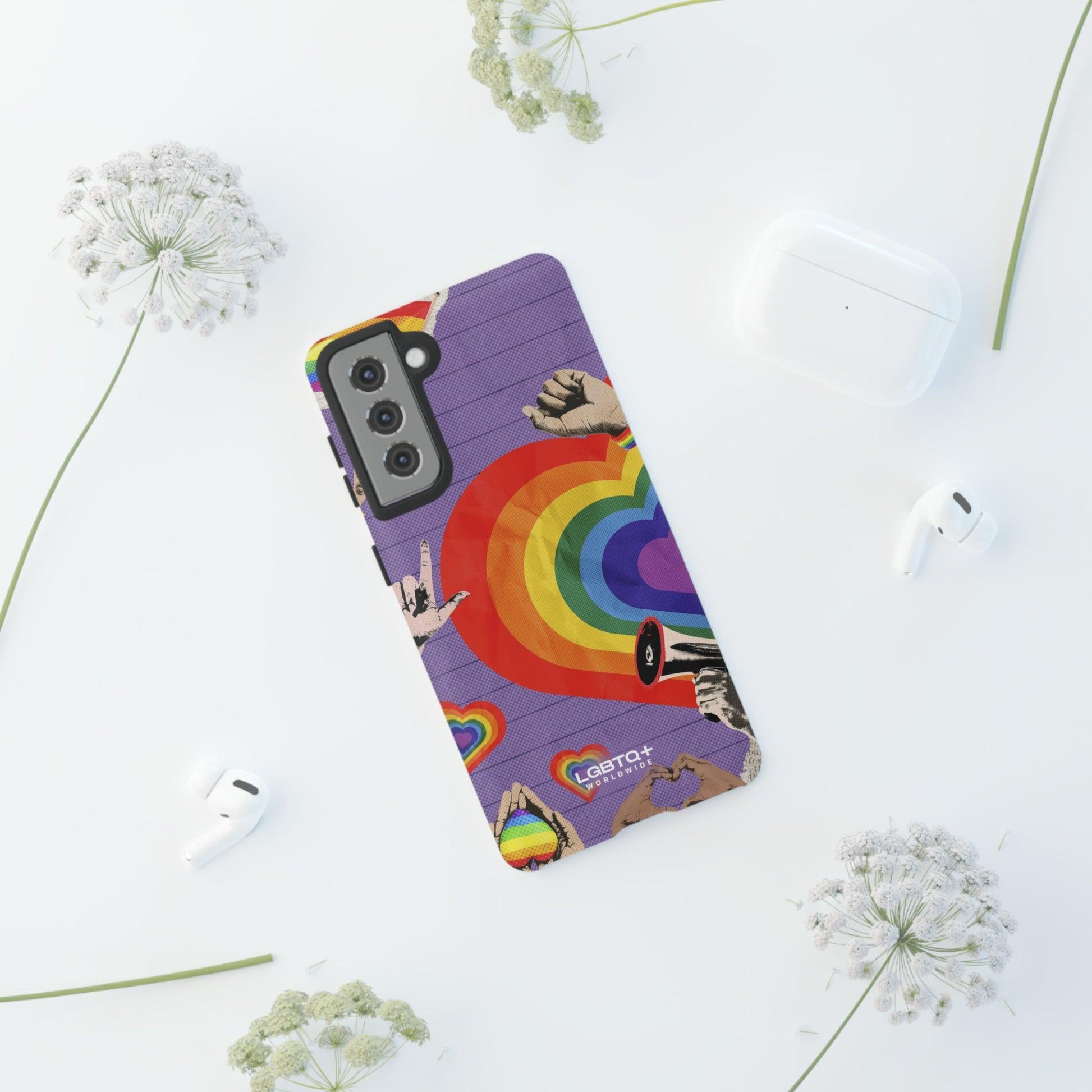 LGBTQWorldwide - ,,REGENBOGEN HERZ" Doppelgehäuse Handyhülle Accessories, Glossy, iPhone Cases, Matte, Phone accessory, Phone Cases, Samsung Cases, Thermo, Valentine's Day Picks lgbtq Bekleidung Accessoires unisex Zubehör