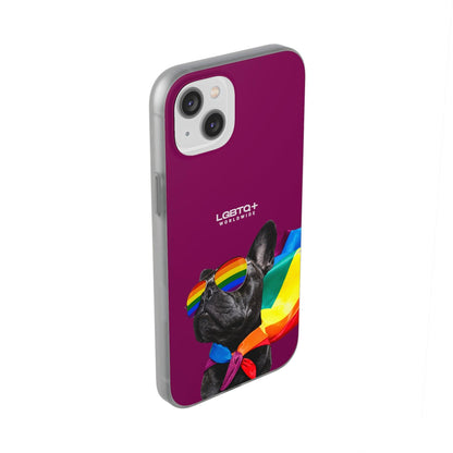 LGBTQWorldwide - ,,GLÜCKLICHER HUND" Flexible Handyhülle Accessories, Case, iPhone, iPhone Cases, Phone accessory, Phone Cases, Samsung Cases, silikon, Valentine's Day promotion lgbtq Bekleidung Accessoires unisex Zubehör