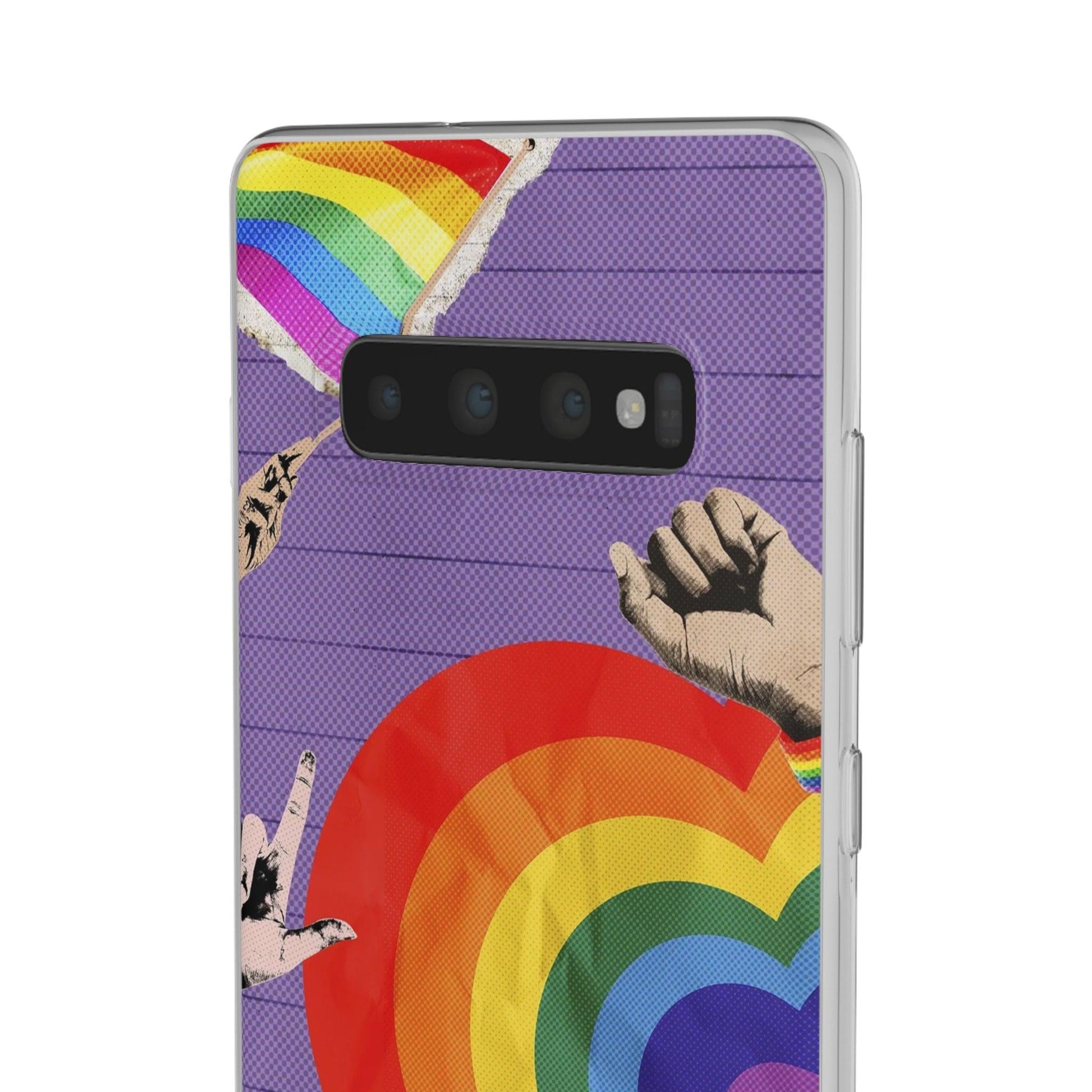 LGBTQWorldwide - ,,REGENBOGEN HERZ" Flexible Handyhülle Accessories, Case, iPhone, iPhone Cases, Phone accessory, Phone Cases, Samsung Cases, silikon, Valentine's Day promotion lgbtq Bekleidung Accessoires unisex Zubehör