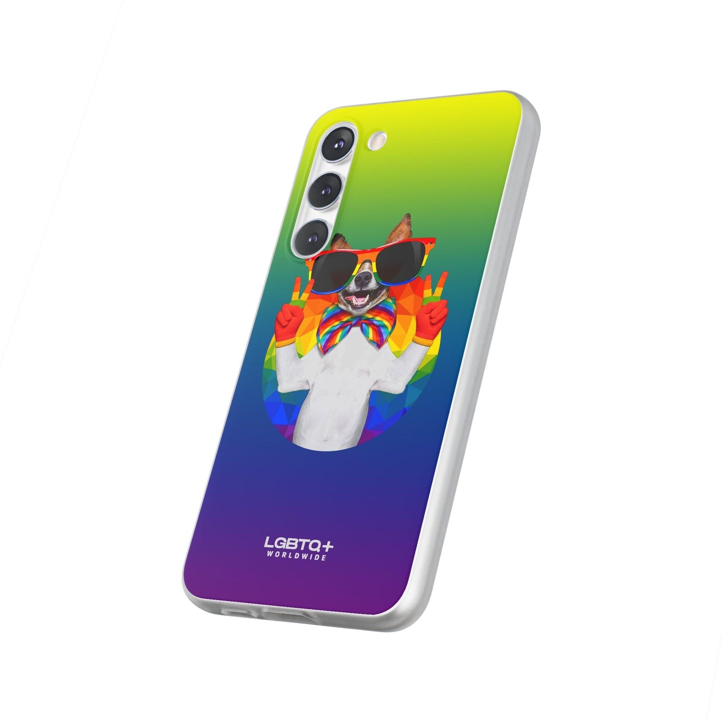 LGBTQWorldwide - ,,GLÜCKLICHER HUND" Flexible Handyhülle Accessories, Case, iPhone, iPhone Cases, Phone accessory, Phone Cases, Samsung Cases, silikon, Valentine's Day promotion lgbtq Bekleidung Accessoires unisex Zubehör