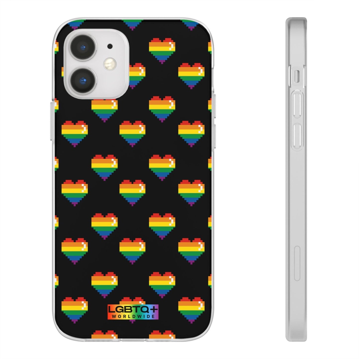 LGBTQWorldwide - ,,RETRO HERZ" Flexible Handyhülle Accessories, Case, iPhone, iPhone Cases, Phone accessory, Phone Cases, Samsung Cases, silikon, Valentine's Day promotion lgbtq Bekleidung Accessoires unisex Zubehör