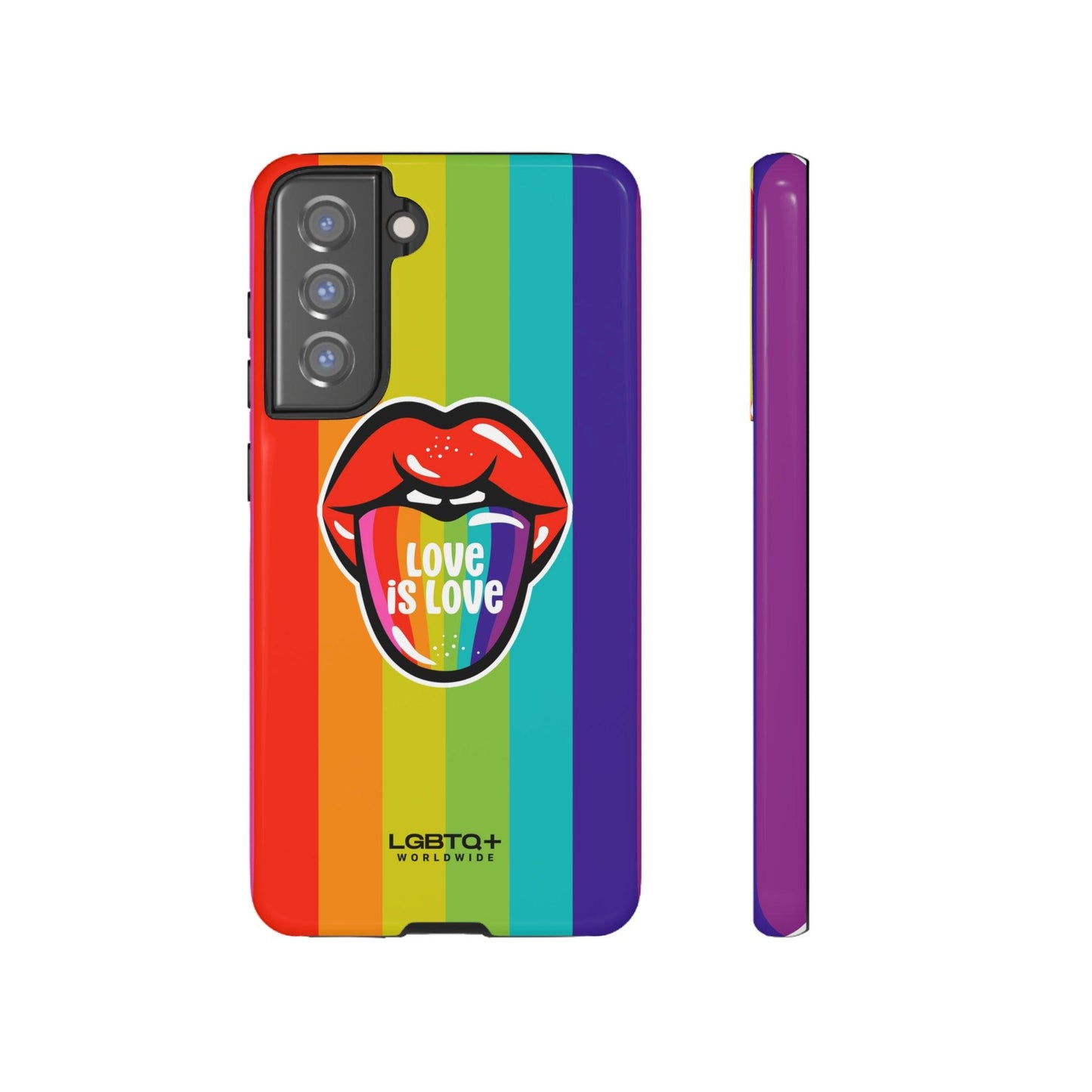 LGBTQWorldwide - ,,LIEBES ZUNGE" Doppelgehäuse Handyhülle Accessories, Glossy, iPhone Cases, Matte, Phone accessory, Phone Cases, Samsung Cases, Thermo, Valentine's Day Picks lgbtq Bekleidung Accessoires unisex Zubehör