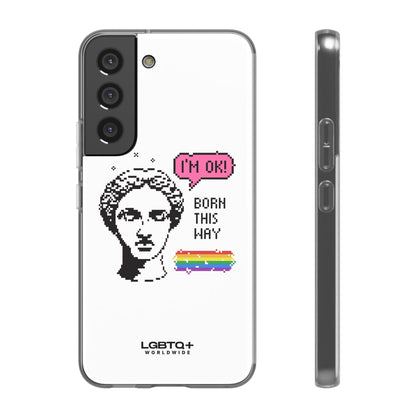 LGBTQWorldwide - ,,BORN THIS WAY" Flexible Handyhülle Accessories, Case, iPhone, iPhone Cases, Phone accessory, Phone Cases, Samsung Cases, silikon, Valentine's Day promotion lgbtq Bekleidung Accessoires unisex Zubehör