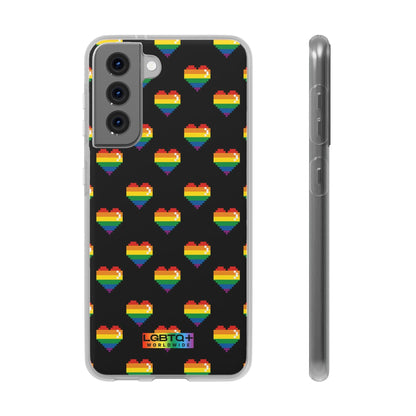 LGBTQWorldwide - ,,RETRO HERZ" Flexible Handyhülle Accessories, Case, iPhone, iPhone Cases, Phone accessory, Phone Cases, Samsung Cases, silikon, Valentine's Day promotion lgbtq Bekleidung Accessoires unisex Zubehör