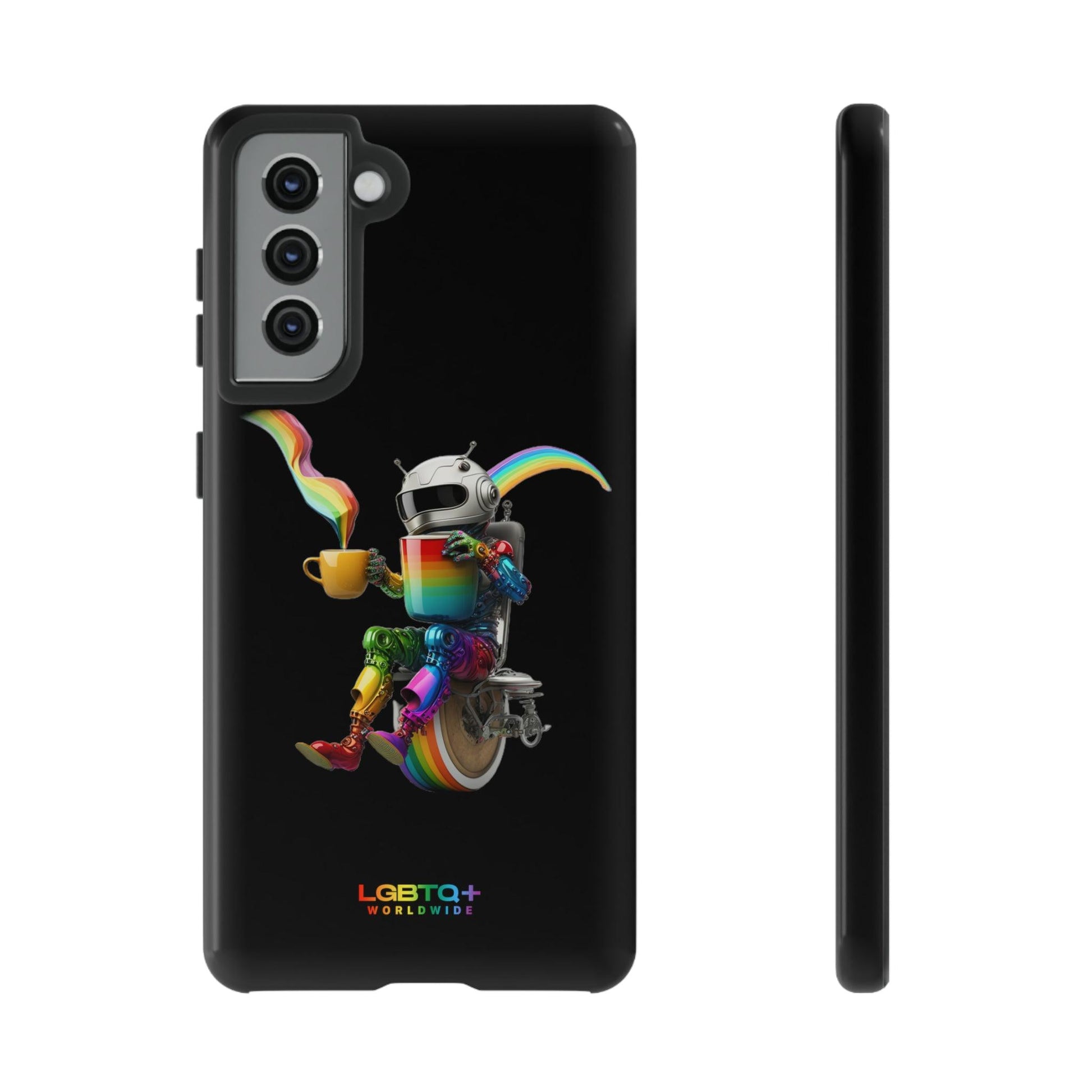 LGBTQWorldwide - ,,LUSTIGER ROBOTER" Doppelgehäuse Handyhülle Accessories, Glossy, iPhone Cases, Matte, Phone accessory, Phone Cases, Samsung Cases, tough, Valentine's Day Picks lgbtq Bekleidung Accessoires unisex Zubehör