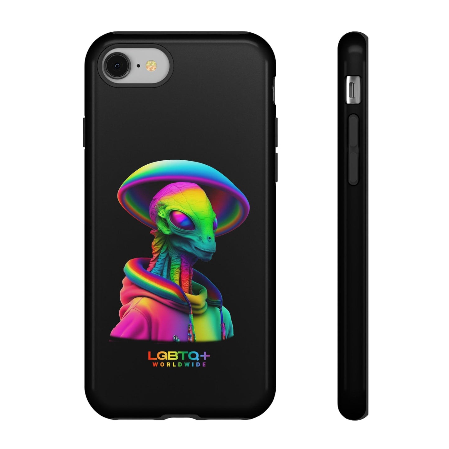 LGBTQWorldwide - ,,GLÜCKLICHES ALIEN" Doppelgehäuse Handyhülle Accessories, Glossy, iPhone Cases, Matte, Phone accessory, Phone Cases, Samsung Cases, tough, Valentine's Day Picks lgbtq Bekleidung Accessoires unisex Zubehör