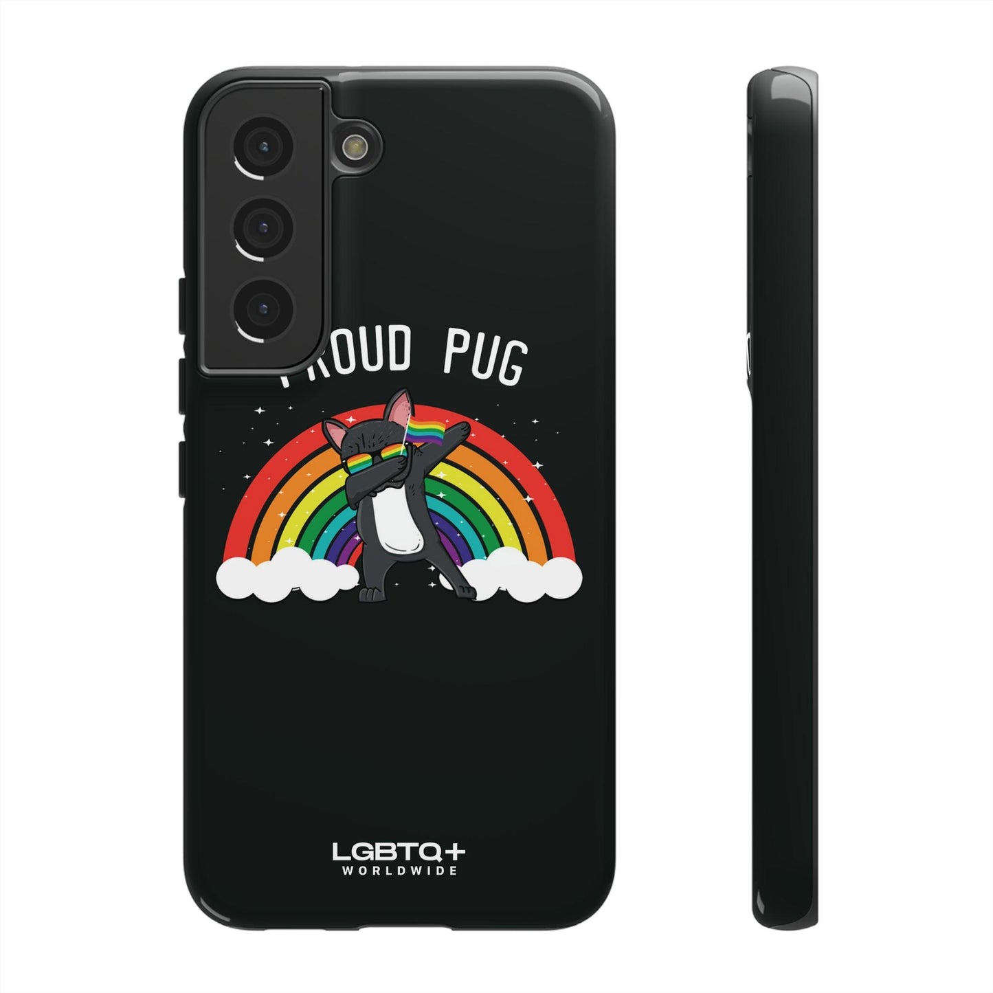 LGBTQWorldwide - ,,PROUD PUG" Doppelgehäuse Handyhülle Accessories, Glossy, iPhone Cases, Matte, Phone accessory, Phone Cases, Samsung Cases, Thermo, Valentine's Day Picks lgbtq Bekleidung Accessoires unisex Zubehör