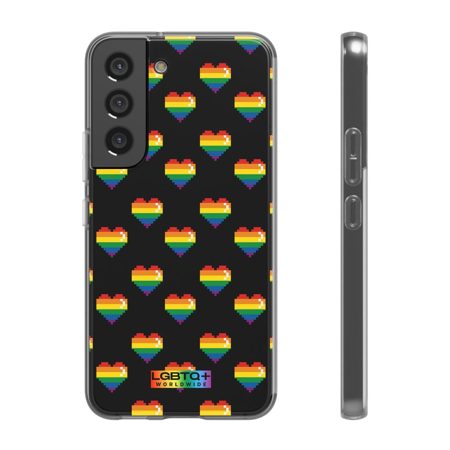 LGBTQWorldwide - ,,RETRO HERZ" Flexible Handyhülle Accessories, Case, iPhone, iPhone Cases, Phone accessory, Phone Cases, Samsung Cases, silikon, Valentine's Day promotion lgbtq Bekleidung Accessoires unisex Zubehör