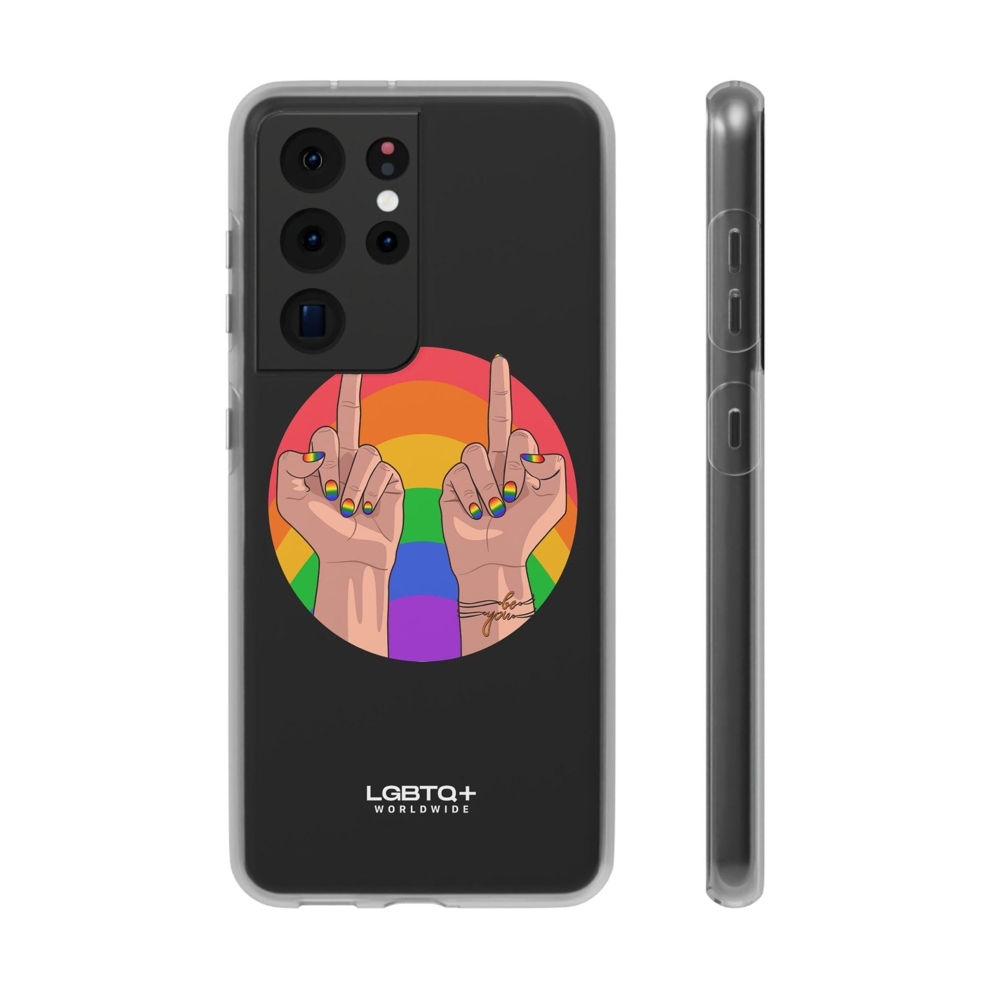 LGBTQWorldwide - ,,GIVE A FUCK" Flexible Handyhülle Accessories, Case, iPhone, iPhone Cases, Phone accessory, Phone Cases, Samsung Cases, silikon, Valentine's Day promotion lgbtq Bekleidung Accessoires unisex Zubehör