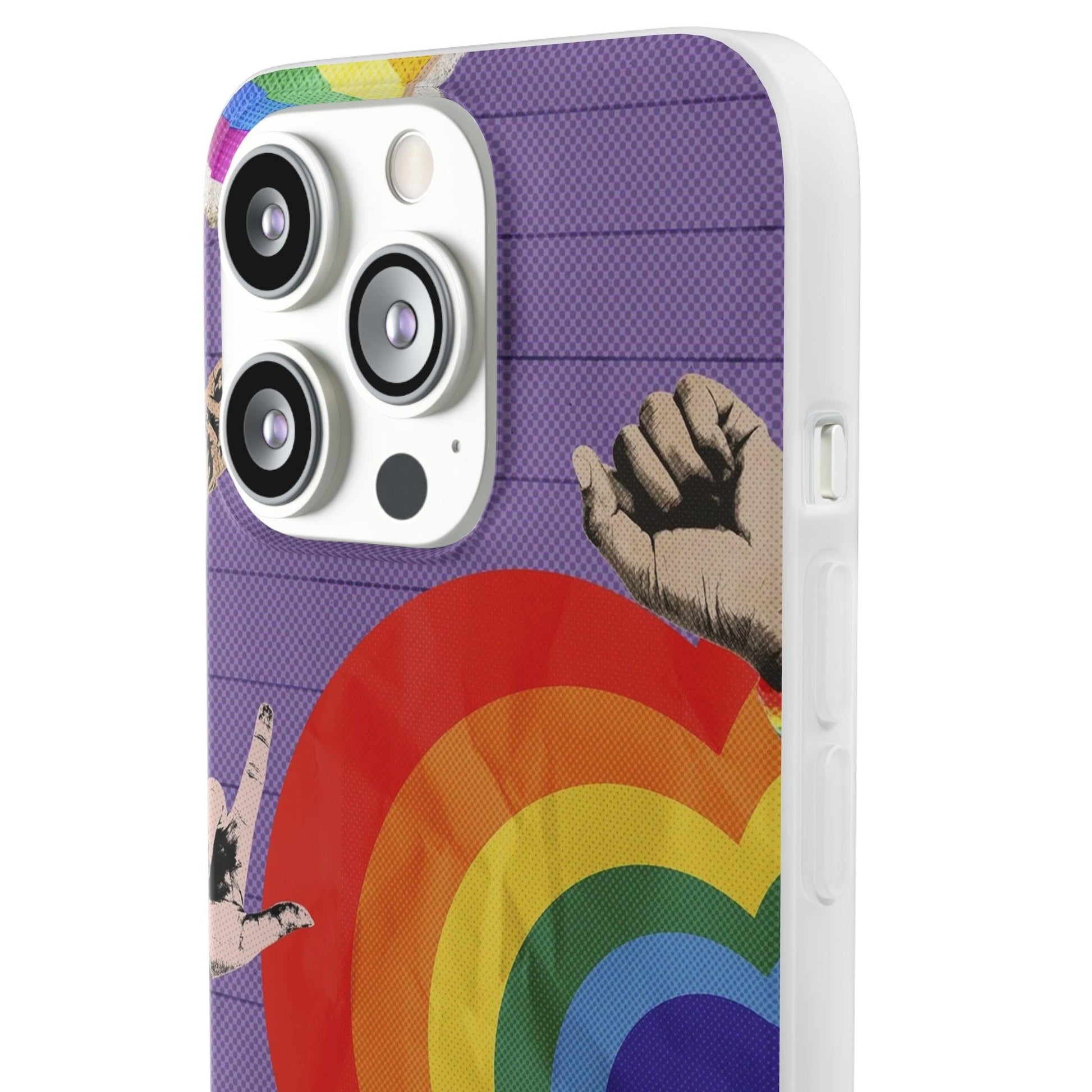 LGBTQWorldwide - ,,REGENBOGEN HERZ" Flexible Handyhülle Accessories, Case, iPhone, iPhone Cases, Phone accessory, Phone Cases, Samsung Cases, silikon, Valentine's Day promotion lgbtq Bekleidung Accessoires unisex Zubehör