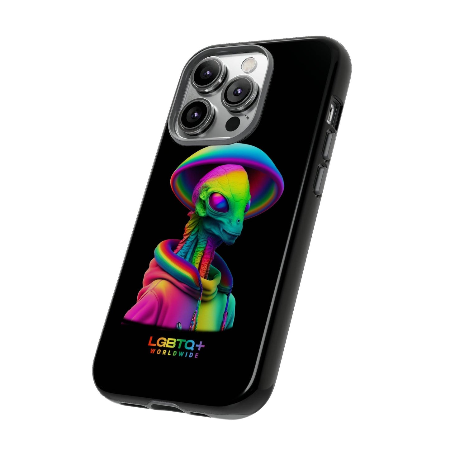 LGBTQWorldwide - ,,GLÜCKLICHES ALIEN" Doppelgehäuse Handyhülle Accessories, Glossy, iPhone Cases, Matte, Phone accessory, Phone Cases, Samsung Cases, tough, Valentine's Day Picks lgbtq Bekleidung Accessoires unisex Zubehör