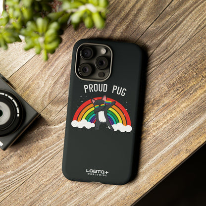 LGBTQWorldwide - ,,PROUD PUG" Doppelgehäuse Handyhülle Accessories, Glossy, iPhone Cases, Matte, Phone accessory, Phone Cases, Samsung Cases, Thermo, Valentine's Day Picks lgbtq Bekleidung Accessoires unisex Zubehör