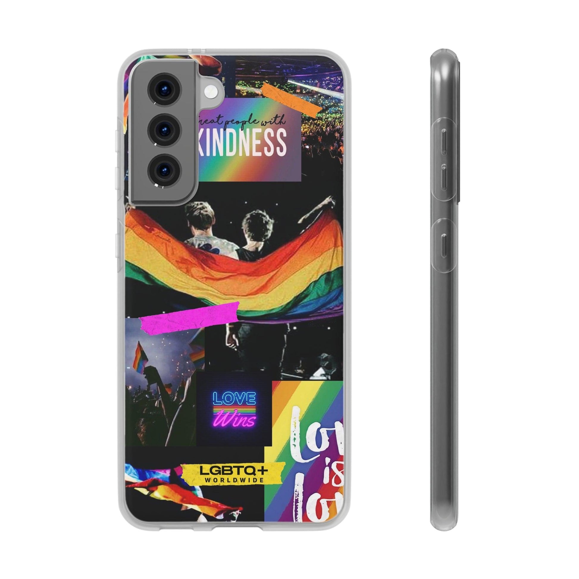 LGBTQWorldwide - ,,KINDNESS" Flexible Handyhülle Accessories, Case, iPhone, iPhone Cases, Phone accessory, Phone Cases, Samsung Cases, silikon, Valentine's Day promotion lgbtq Bekleidung Accessoires unisex Zubehör