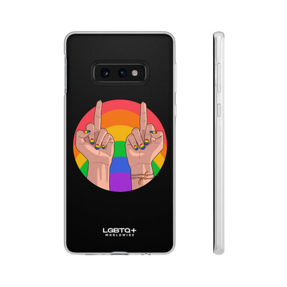 LGBTQWorldwide - ,,GIVE A FUCK" Flexible Handyhülle Accessories, Case, iPhone, iPhone Cases, Phone accessory, Phone Cases, Samsung Cases, silikon, Valentine's Day promotion lgbtq Bekleidung Accessoires unisex Zubehör