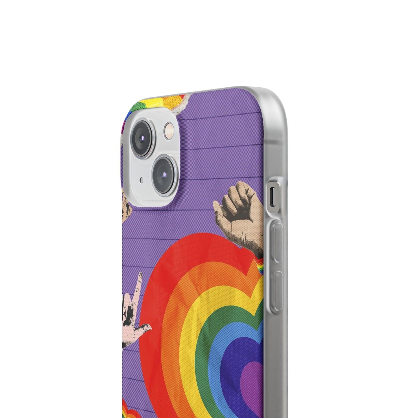 LGBTQWorldwide - ,,REGENBOGEN HERZ" Flexible Handyhülle Accessories, Case, iPhone, iPhone Cases, Phone accessory, Phone Cases, Samsung Cases, silikon, Valentine's Day promotion lgbtq Bekleidung Accessoires unisex Zubehör