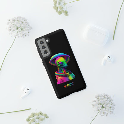 LGBTQWorldwide - ,,GLÜCKLICHES ALIEN" Doppelgehäuse Handyhülle Accessories, Glossy, iPhone Cases, Matte, Phone accessory, Phone Cases, Samsung Cases, tough, Valentine's Day Picks lgbtq Bekleidung Accessoires unisex Zubehör