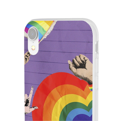 LGBTQWorldwide - ,,REGENBOGEN HERZ" Flexible Handyhülle Accessories, Case, iPhone, iPhone Cases, Phone accessory, Phone Cases, Samsung Cases, silikon, Valentine's Day promotion lgbtq Bekleidung Accessoires unisex Zubehör