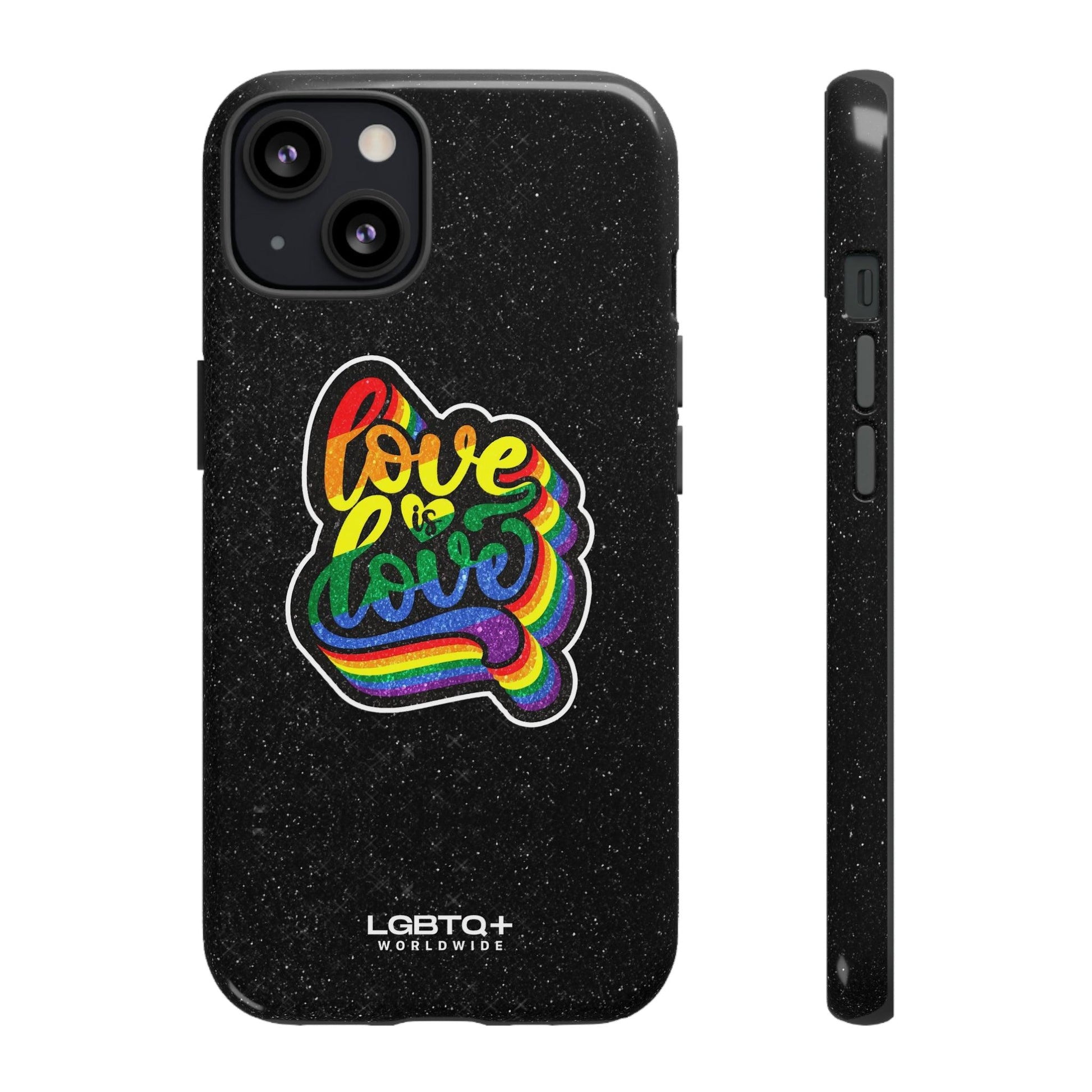 LGBTQWorldwide - ,,LOVE IS LOVE" Doppelgehäuse Handyhülle Accessories, Glossy, iPhone Cases, Matte, Phone accessory, Phone Cases, Samsung Cases, Thermo, Valentine's Day Picks lgbtq Bekleidung Accessoires unisex Zubehör