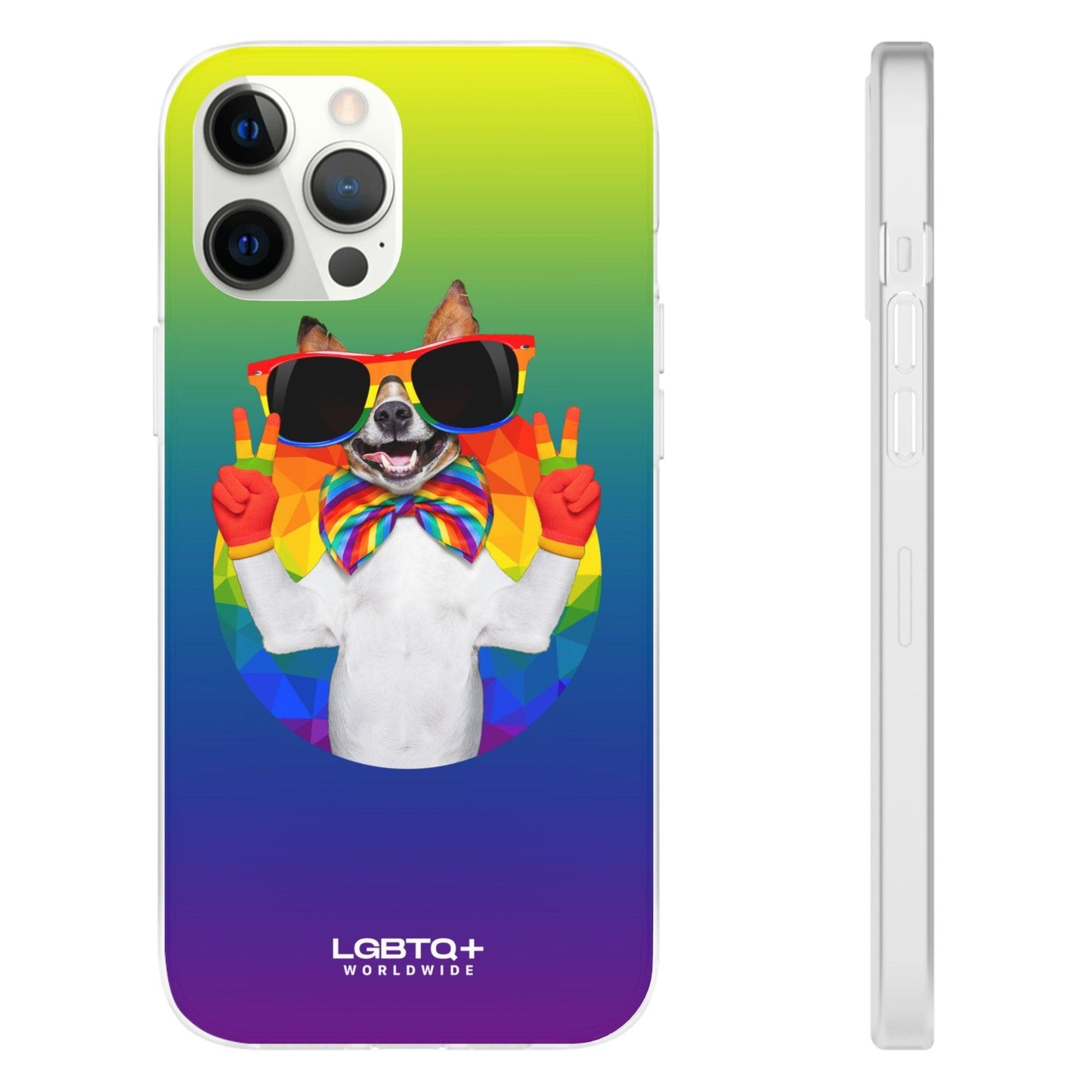 LGBTQWorldwide - ,,GLÜCKLICHER HUND" Flexible Handyhülle Accessories, Case, iPhone, iPhone Cases, Phone accessory, Phone Cases, Samsung Cases, silikon, Valentine's Day promotion lgbtq Bekleidung Accessoires unisex Zubehör