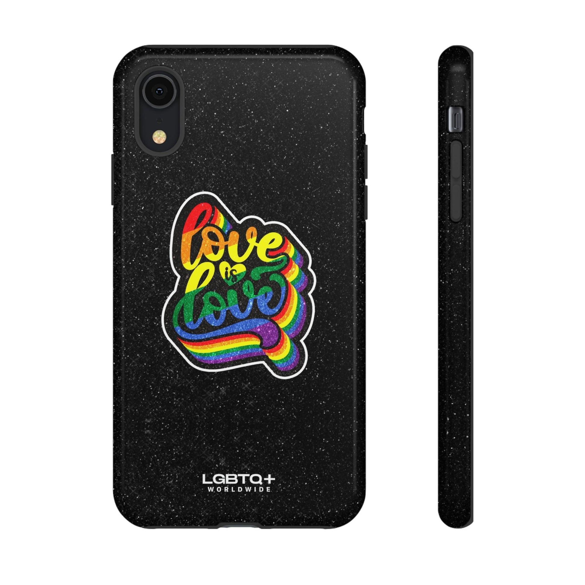 LGBTQWorldwide - ,,LOVE IS LOVE" Doppelgehäuse Handyhülle Accessories, Glossy, iPhone Cases, Matte, Phone accessory, Phone Cases, Samsung Cases, Thermo, Valentine's Day Picks lgbtq Bekleidung Accessoires unisex Zubehör