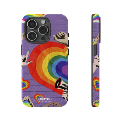 LGBTQWorldwide - ,,REGENBOGEN HERZ" Doppelgehäuse Handyhülle Accessories, Glossy, iPhone Cases, Matte, Phone accessory, Phone Cases, Samsung Cases, Thermo, Valentine's Day Picks lgbtq Bekleidung Accessoires unisex Zubehör