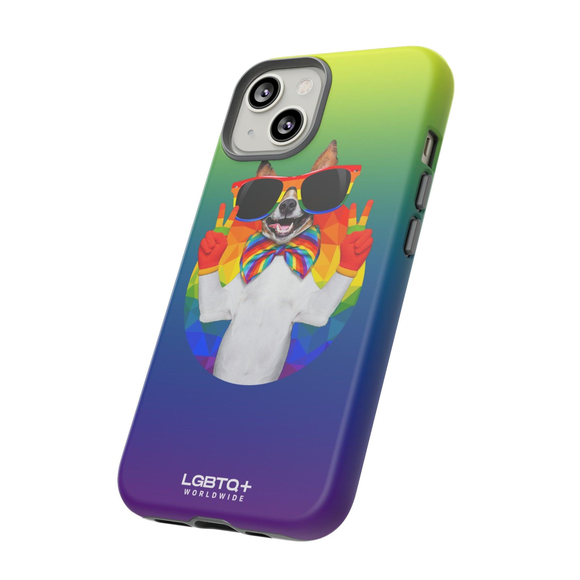 LGBTQWorldwide - ,,GLÜCKLICHER HUND" Doppelgehäuse Handyhülle Accessories, Glossy, iPhone Cases, Matte, Phone accessory, Phone Cases, Samsung Cases, Thermo, Valentine's Day Picks lgbtq Bekleidung Accessoires unisex Zubehör