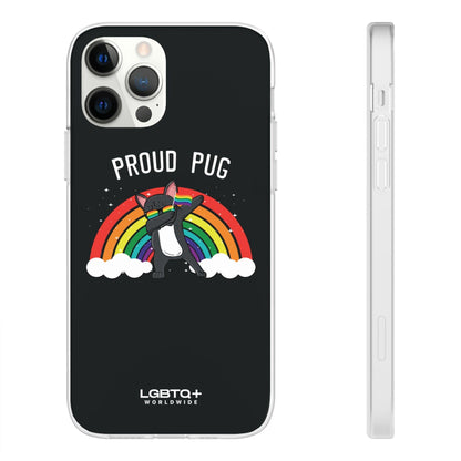 LGBTQWorldwide - ,,PROUD PUG" Flexible Handyhülle Accessories, Case, iPhone, iPhone Cases, Phone accessory, Phone Cases, Samsung Cases, silikon, Valentine's Day promotion lgbtq Bekleidung Accessoires unisex Zubehör