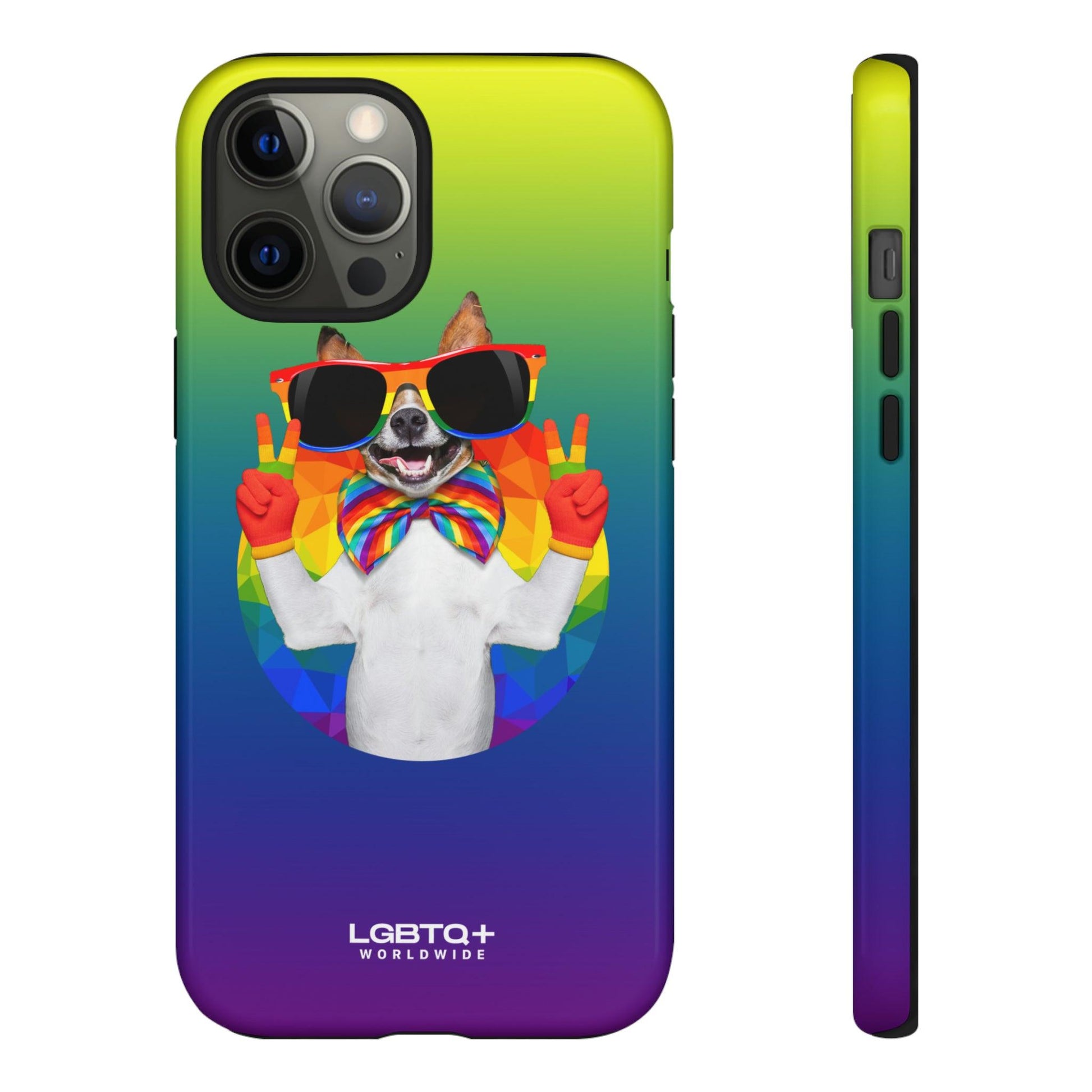 LGBTQWorldwide - ,,GLÜCKLICHER HUND" Doppelgehäuse Handyhülle Accessories, Glossy, iPhone Cases, Matte, Phone accessory, Phone Cases, Samsung Cases, Thermo, Valentine's Day Picks lgbtq Bekleidung Accessoires unisex Zubehör