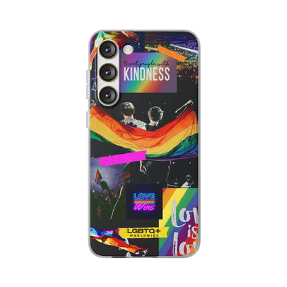 LGBTQWorldwide - ,,KINDNESS" Flexible Handyhülle Accessories, Case, iPhone, iPhone Cases, Phone accessory, Phone Cases, Samsung Cases, silikon, Valentine's Day promotion lgbtq Bekleidung Accessoires unisex Zubehör