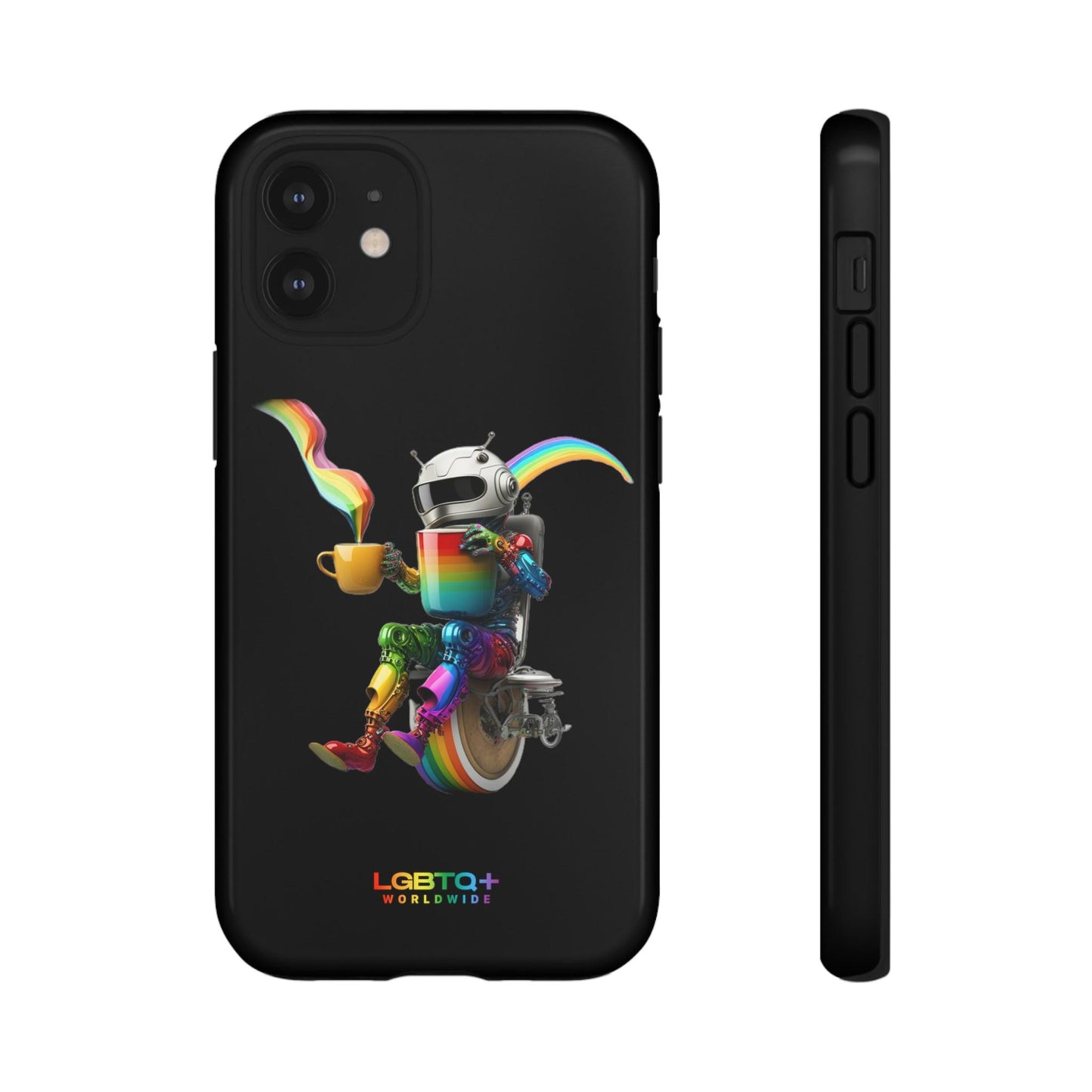 LGBTQWorldwide - ,,LUSTIGER ROBOTER" Doppelgehäuse Handyhülle Accessories, Glossy, iPhone Cases, Matte, Phone accessory, Phone Cases, Samsung Cases, tough, Valentine's Day Picks lgbtq Bekleidung Accessoires unisex Zubehör