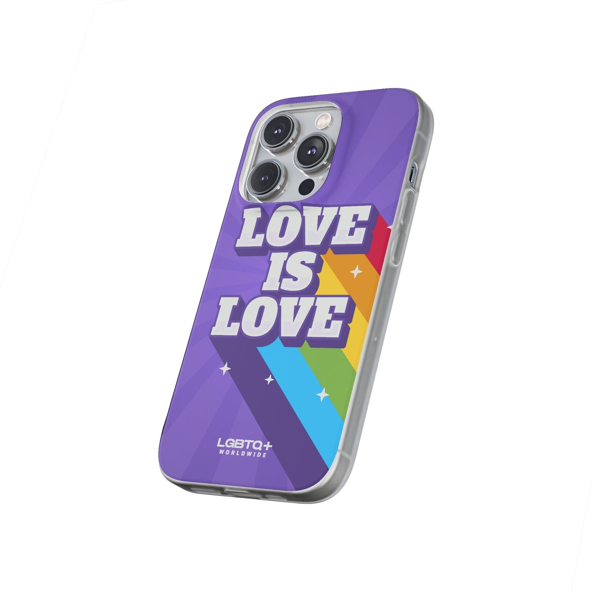 LGBTQWorldwide - ,,LOVE IS LOVE" Flexible Handyhülle Accessories, Case, iPhone, iPhone Cases, Phone accessory, Phone Cases, Samsung Cases, silikon, Valentine's Day promotion lgbtq Bekleidung Accessoires unisex Zubehör