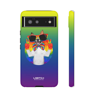 LGBTQWorldwide - ,,GLÜCKLICHER HUND" Doppelgehäuse Handyhülle Accessories, Glossy, iPhone Cases, Matte, Phone accessory, Phone Cases, Samsung Cases, Thermo, Valentine's Day Picks lgbtq Bekleidung Accessoires unisex Zubehör