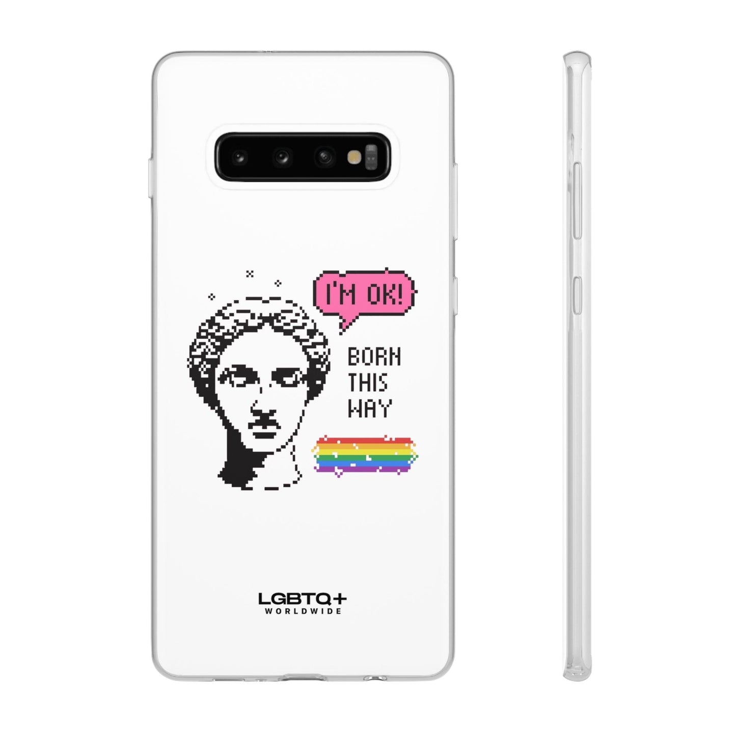 LGBTQWorldwide - ,,BORN THIS WAY" Flexible Handyhülle Accessories, Case, iPhone, iPhone Cases, Phone accessory, Phone Cases, Samsung Cases, silikon, Valentine's Day promotion lgbtq Bekleidung Accessoires unisex Zubehör