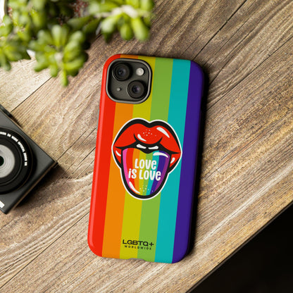 LGBTQWorldwide - ,,LIEBES ZUNGE" Doppelgehäuse Handyhülle Accessories, Glossy, iPhone Cases, Matte, Phone accessory, Phone Cases, Samsung Cases, Thermo, Valentine's Day Picks lgbtq Bekleidung Accessoires unisex Zubehör