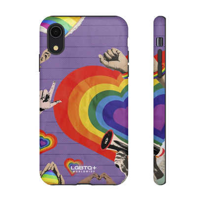 LGBTQWorldwide - ,,REGENBOGEN HERZ" Doppelgehäuse Handyhülle Accessories, Glossy, iPhone Cases, Matte, Phone accessory, Phone Cases, Samsung Cases, Thermo, Valentine's Day Picks lgbtq Bekleidung Accessoires unisex Zubehör