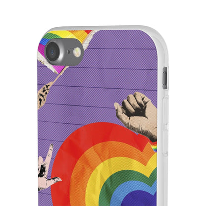 LGBTQWorldwide - ,,REGENBOGEN HERZ" Flexible Handyhülle Accessories, Case, iPhone, iPhone Cases, Phone accessory, Phone Cases, Samsung Cases, silikon, Valentine's Day promotion lgbtq Bekleidung Accessoires unisex Zubehör