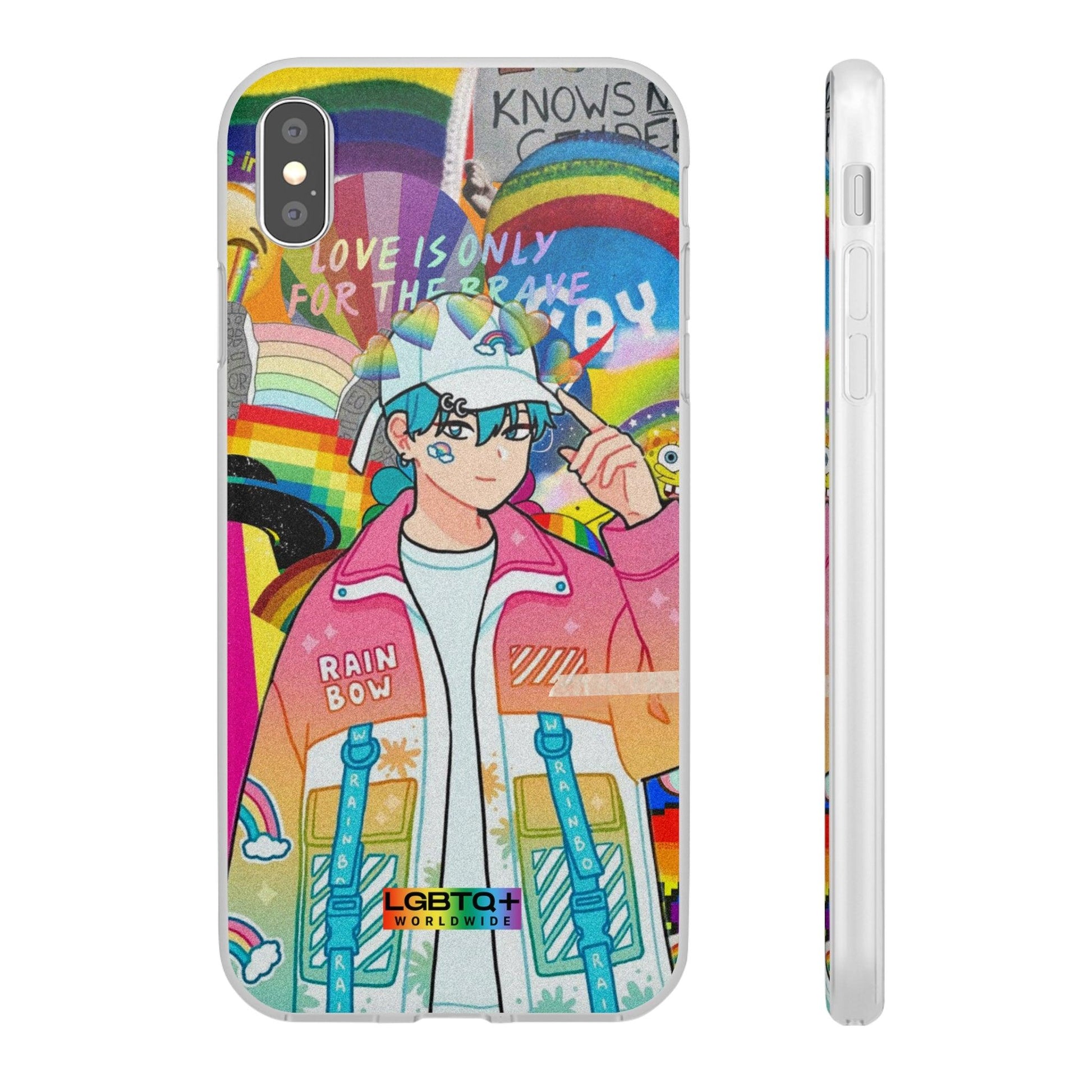 LGBTQWorldwide - ,,REGENBOGEN JUNGE" Flexible Handyhülle Accessories, Case, iPhone, iPhone Cases, Phone accessory, Phone Cases, Samsung Cases, silikon, Valentine's Day promotion lgbtq Bekleidung Accessoires unisex Zubehör