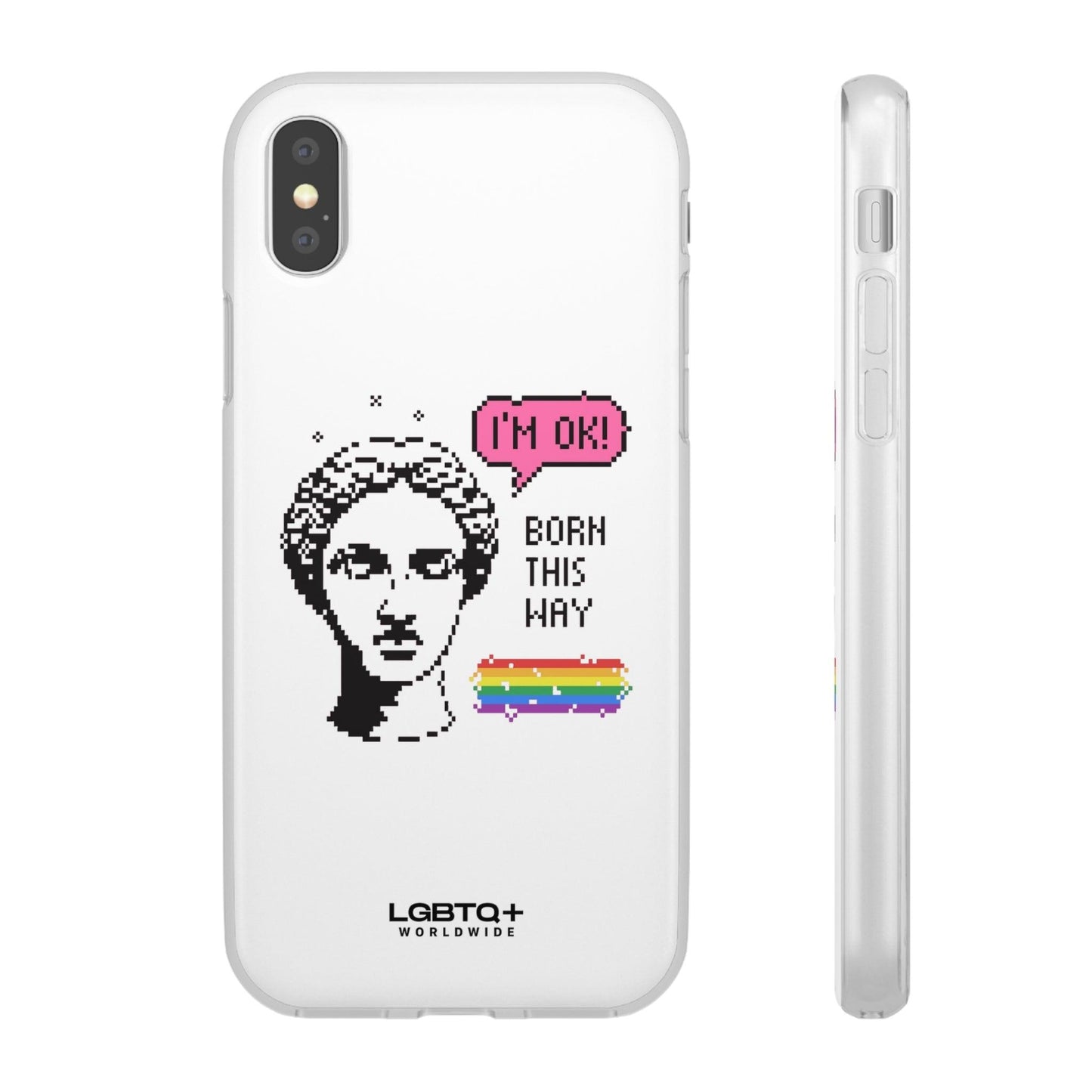 LGBTQWorldwide - ,,BORN THIS WAY" Flexible Handyhülle Accessories, Case, iPhone, iPhone Cases, Phone accessory, Phone Cases, Samsung Cases, silikon, Valentine's Day promotion lgbtq Bekleidung Accessoires unisex Zubehör