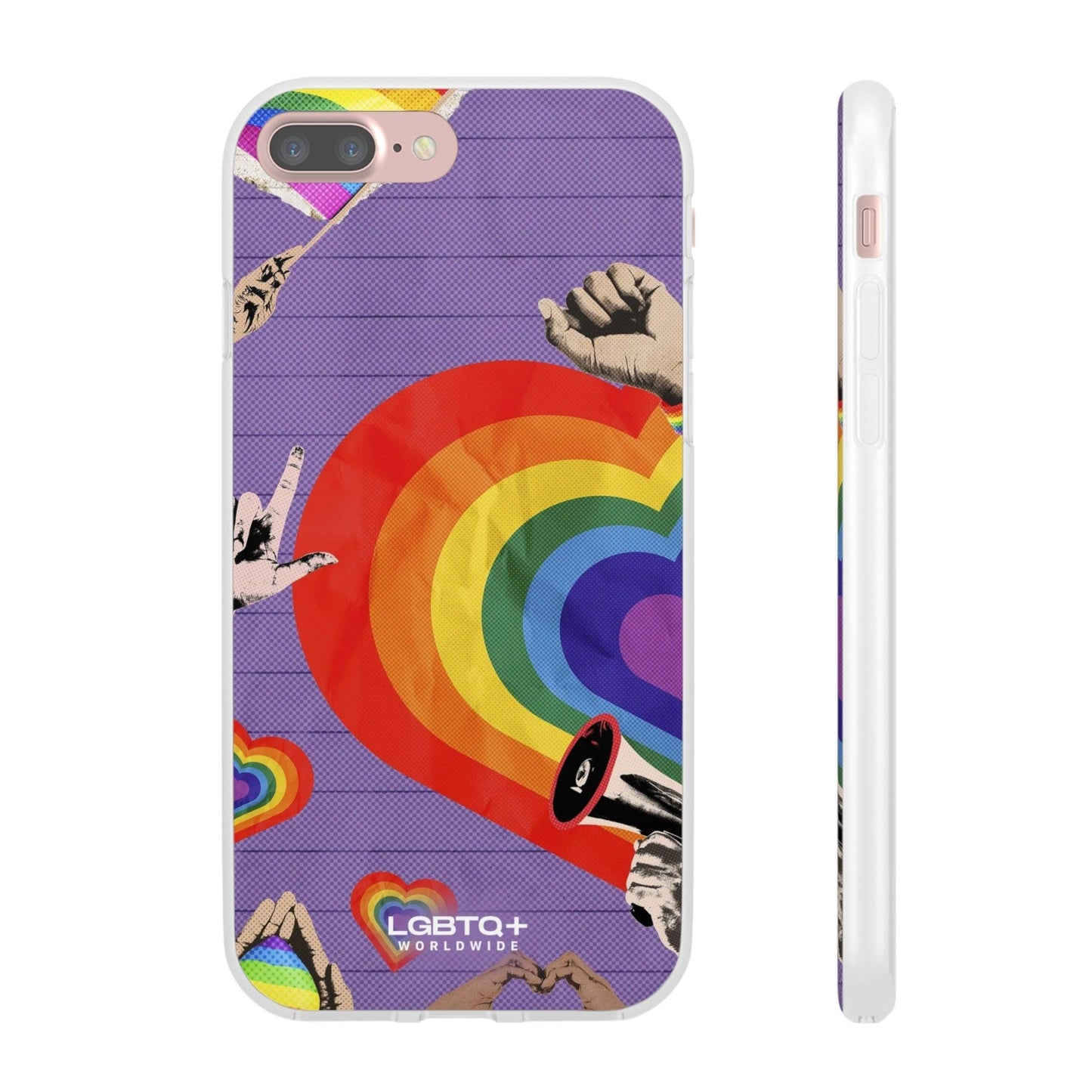 LGBTQWorldwide - ,,REGENBOGEN HERZ" Flexible Handyhülle Accessories, Case, iPhone, iPhone Cases, Phone accessory, Phone Cases, Samsung Cases, silikon, Valentine's Day promotion lgbtq Bekleidung Accessoires unisex Zubehör