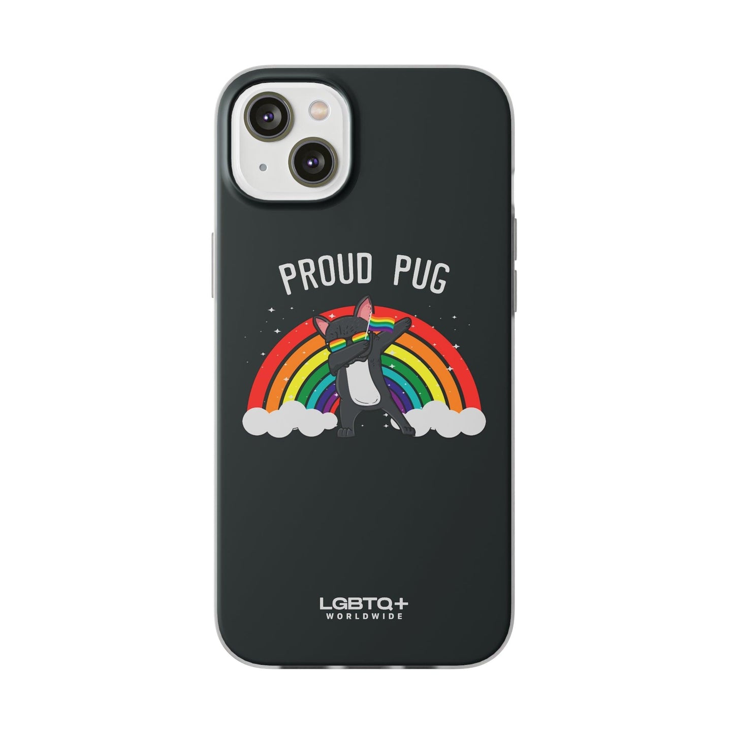 LGBTQWorldwide - ,,PROUD PUG" Flexible Handyhülle Accessories, Case, iPhone, iPhone Cases, Phone accessory, Phone Cases, Samsung Cases, silikon, Valentine's Day promotion lgbtq Bekleidung Accessoires unisex Zubehör