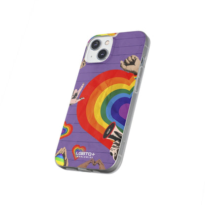 LGBTQWorldwide - ,,REGENBOGEN HERZ" Flexible Handyhülle Accessories, Case, iPhone, iPhone Cases, Phone accessory, Phone Cases, Samsung Cases, silikon, Valentine's Day promotion lgbtq Bekleidung Accessoires unisex Zubehör